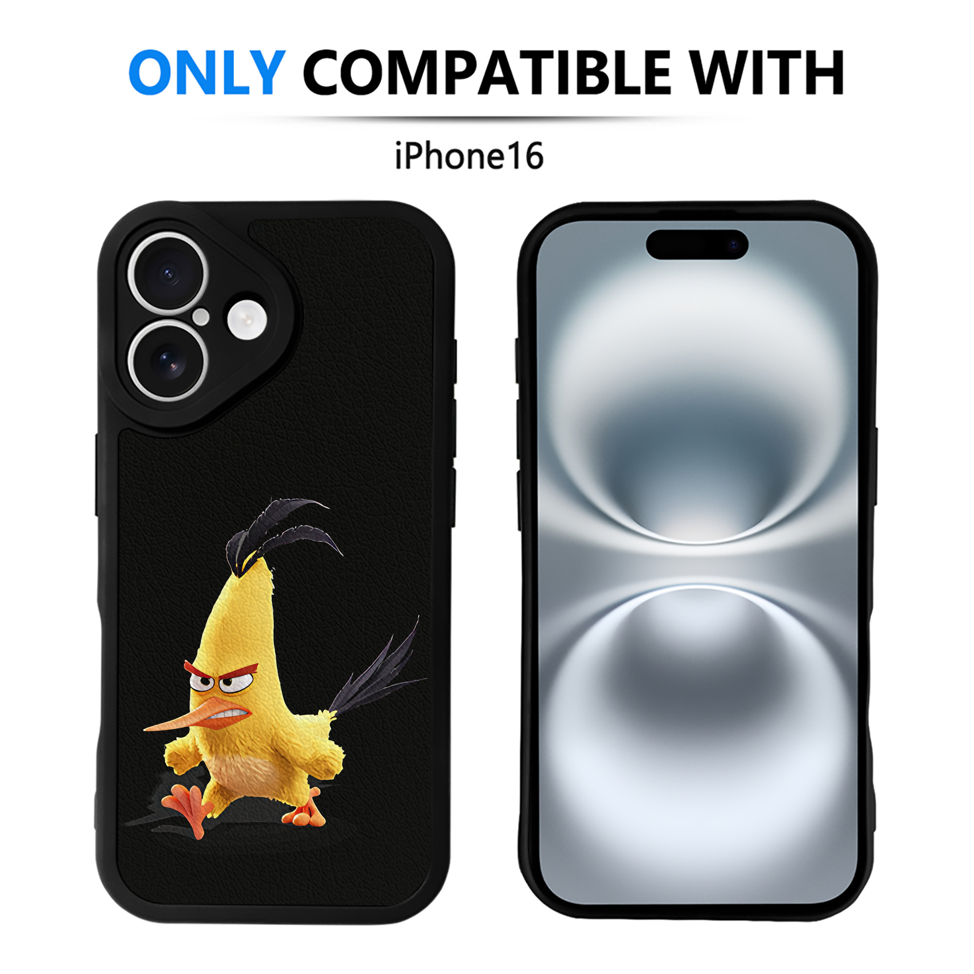 （画像用） Angry Birds アングリーバード 【iPhone 16シリーズ対応】シリコンスマホケース（レザー調） 材質：シリコン